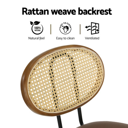 Artiss 2x Bar Stools PU Leather Stools Brown-Furniture &gt; Bar Stools &amp; Chairs-PEROZ Accessories