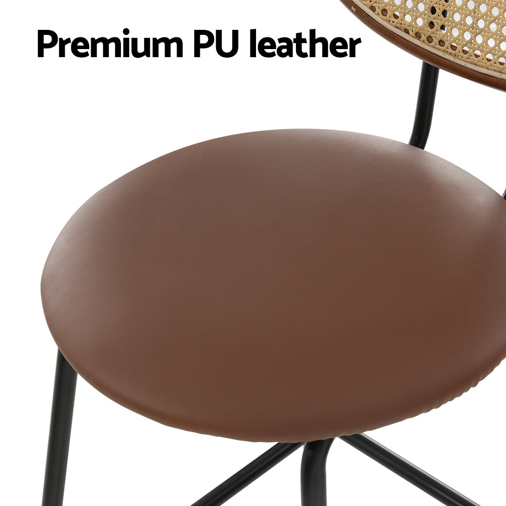Artiss 2x Bar Stools PU Leather Stools Brown-Furniture &gt; Bar Stools &amp; Chairs-PEROZ Accessories