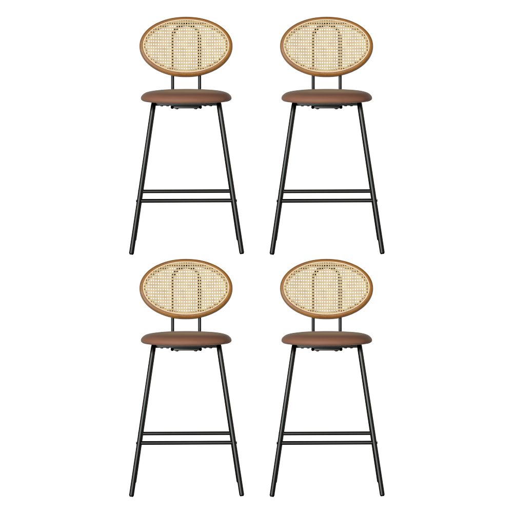 Artiss 4x Bar Stools PU Leather Stools Brown-Furniture > Bar Stools &amp; Chairs > Table &amp; Bar Stools-PEROZ Accessories
