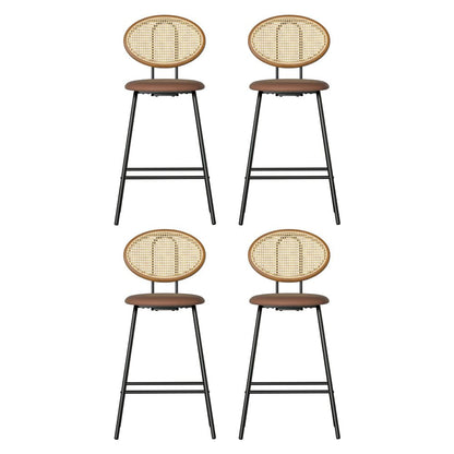 Artiss 4x Bar Stools PU Leather Stools Brown-Furniture > Bar Stools &amp; Chairs > Table &amp; Bar Stools-PEROZ Accessories