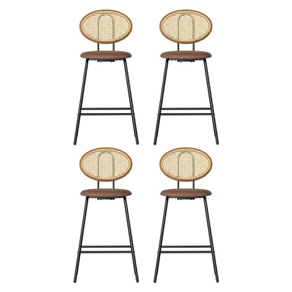Artiss 4x Bar Stools PU Leather Stools Brown-Furniture &gt; Bar Stools &amp; Chairs &gt; Table &amp; Bar Stools-PEROZ Accessories