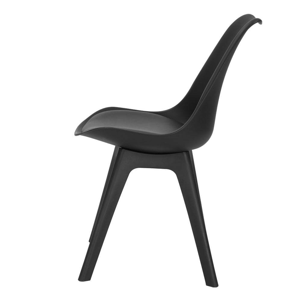 Artiss Dining Chairs Set of 4 Leather Plastic DSW Replica Black-Dining Chairs-PEROZ Accessories
