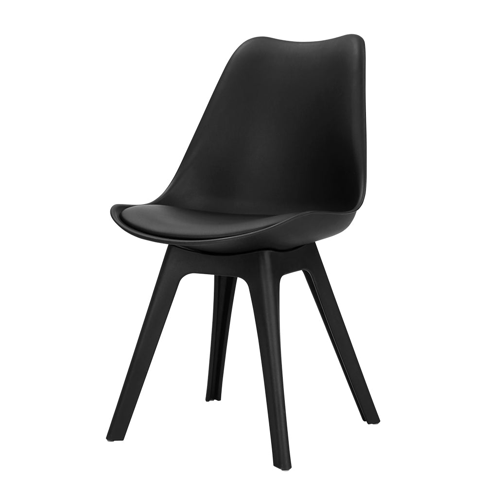 Artiss Dining Chairs Set of 4 Leather Plastic DSW Replica Black-Dining Chairs-PEROZ Accessories