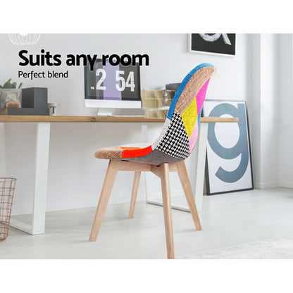 Artiss Dining Chairs Set of 4 Fabric Retro Replica DSW-Furniture &gt; Dining &gt; Kitchen &amp; Dining Chairs-PEROZ Accessories