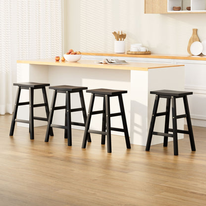Artiss Bar Stools Kitchen Counter Stools Wooden Chairs Black x4-Furniture &gt; Bar Stools &amp; Chairs-PEROZ Accessories