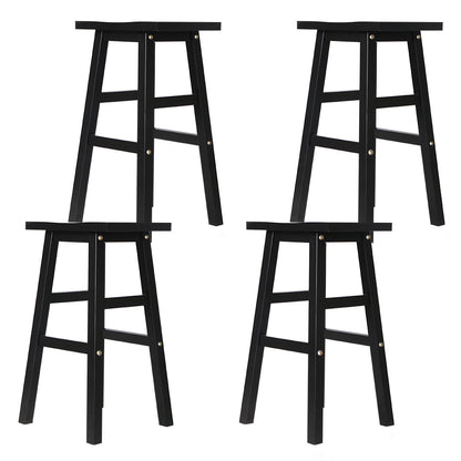 Artiss Bar Stools Kitchen Counter Stools Wooden Chairs Black x4-Furniture &gt; Bar Stools &amp; Chairs-PEROZ Accessories