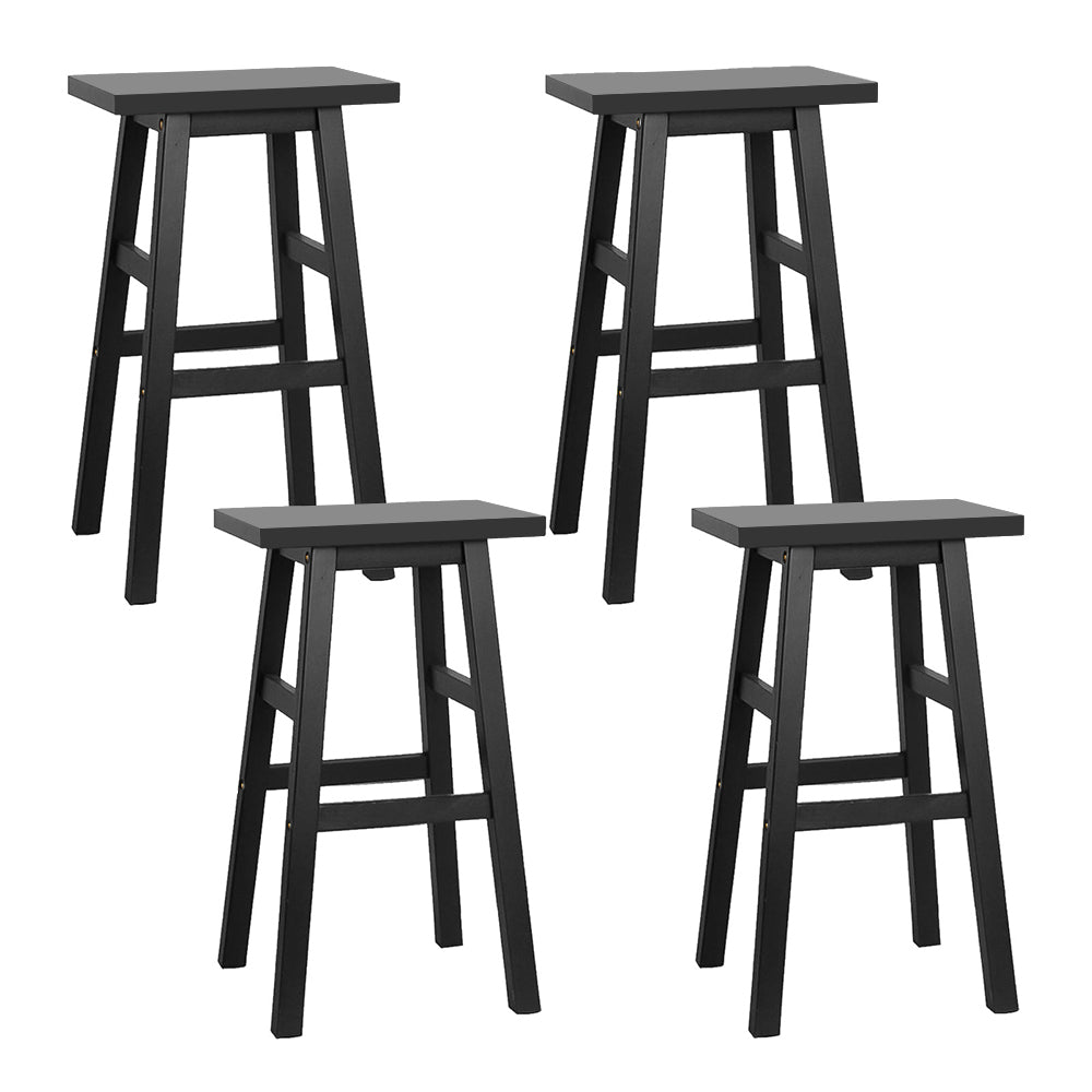 Artiss Bar Stools Kitchen Counter Stools Wooden Chairs Black x4-Furniture &gt; Bar Stools &amp; Chairs-PEROZ Accessories