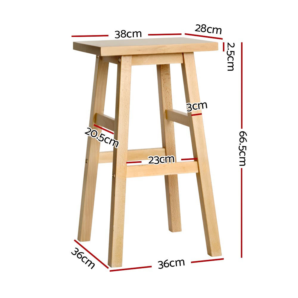Artiss Bar Stools Kitchen Counter Stools Wooden Chairs Natural x2-Bar Stools-PEROZ Accessories