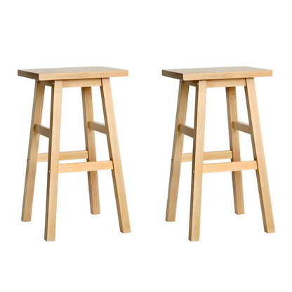 Artiss Bar Stools Kitchen Counter Stools Wooden Chairs Natural x2-Bar Stools-PEROZ Accessories