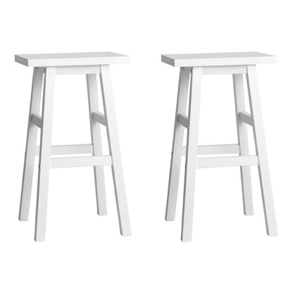 Artiss Bar Stools Kitchen Counter Stools Wooden Chairs White x2-Bar Stools-PEROZ Accessories
