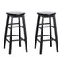 Artiss 2x Bar Stools Round Chairs Wooden Black-Bar Stools-PEROZ Accessories