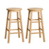 Artiss 2x Bar Stools Round Chairs Wooden Nature-Bar Stools-PEROZ Accessories