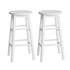 Artiss 2x Bar Stools Round Chairs Wooden White-Bar Stools-PEROZ Accessories