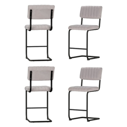 Artiss 4x Bar Stools Velvet Chairs Grey-Furniture &gt; Bar Stools &amp; Chairs &gt; Table &amp; Bar Stools-PEROZ Accessories