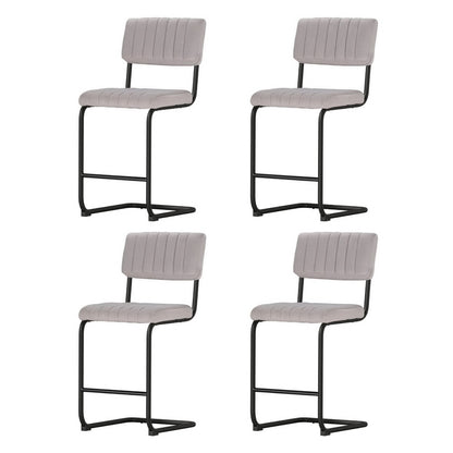 Artiss 4x Bar Stools Velvet Chairs Grey-Furniture &gt; Bar Stools &amp; Chairs &gt; Table &amp; Bar Stools-PEROZ Accessories