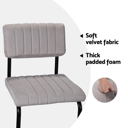 Artiss 4x Bar Stools Velvet Chairs Grey-Furniture &gt; Bar Stools &amp; Chairs &gt; Table &amp; Bar Stools-PEROZ Accessories