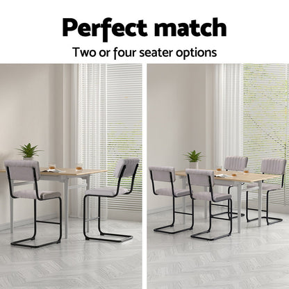 Artiss 4x Bar Stools Velvet Chairs Grey-Furniture &gt; Bar Stools &amp; Chairs &gt; Table &amp; Bar Stools-PEROZ Accessories