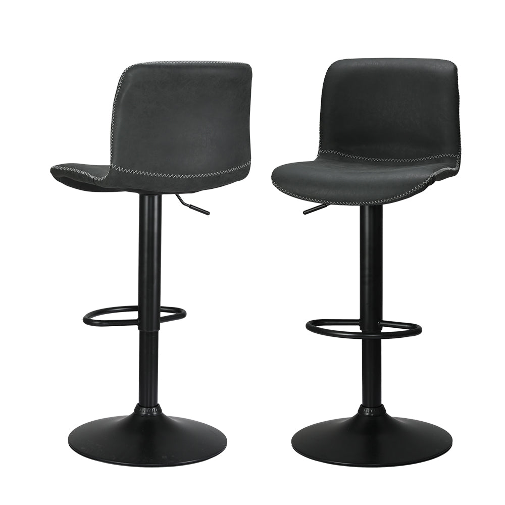 Artiss 2x Bar Stools Kitchen Swivel Bar Stool Gas Lift Chairs Barstools Black-Furniture &gt; Bar Stools &amp; Chairs-PEROZ Accessories