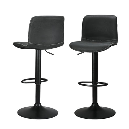 Artiss 2x Bar Stools Kitchen Swivel Bar Stool Gas Lift Chairs Barstools Black-Furniture &gt; Bar Stools &amp; Chairs-PEROZ Accessories
