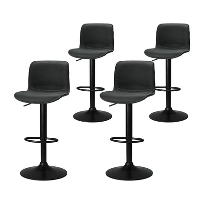 Artiss 4x Bar Stools Kitchen Swivel Gas Lift Chairs Black-Furniture &gt; Bar Stools &amp; Chairs &gt; Table &amp; Bar Stools-PEROZ Accessories