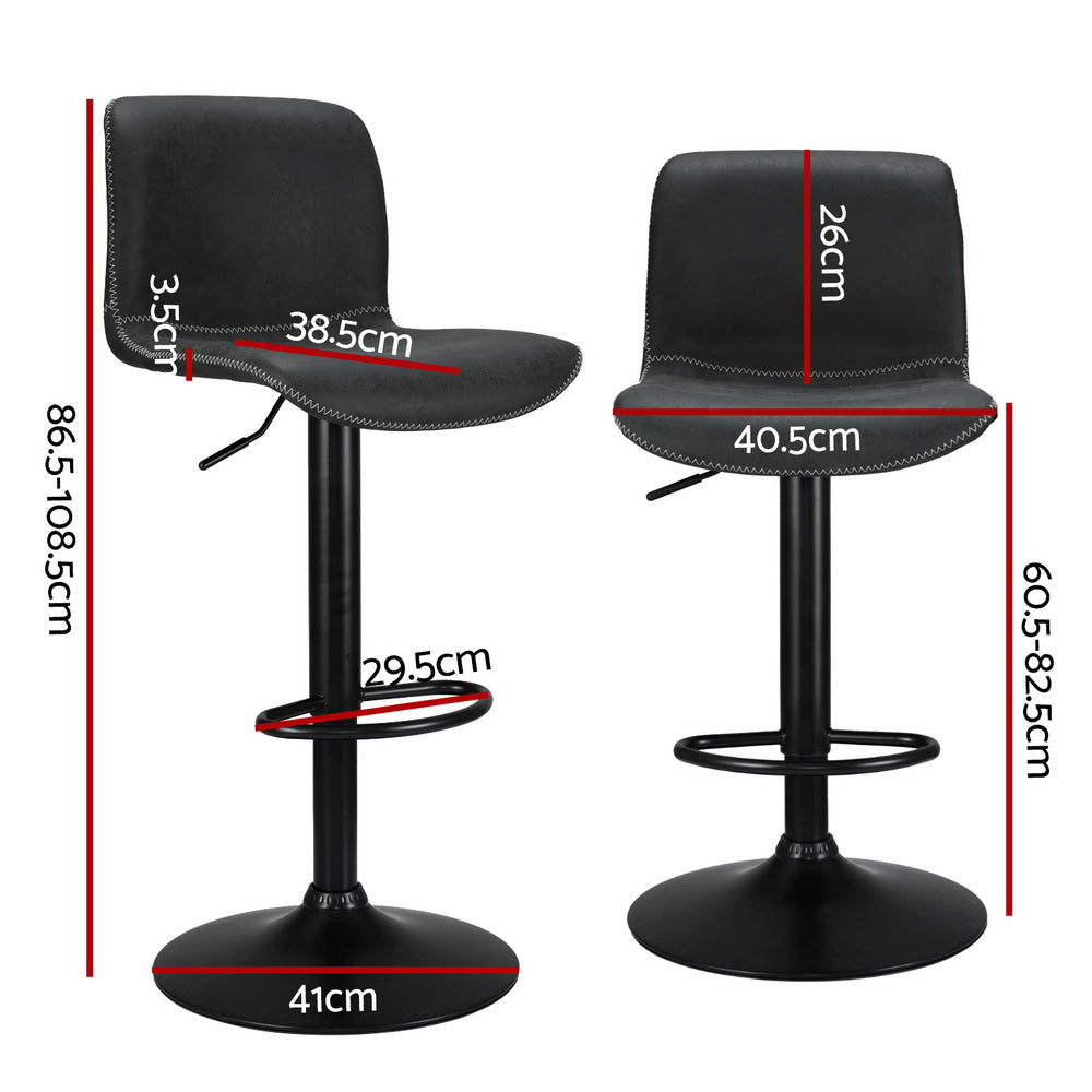 Artiss 4x Bar Stools Kitchen Swivel Gas Lift Chairs Black-Furniture &gt; Bar Stools &amp; Chairs &gt; Table &amp; Bar Stools-PEROZ Accessories