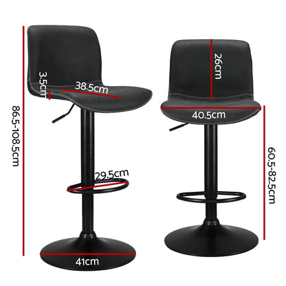 Artiss 4x Bar Stools Kitchen Swivel Gas Lift Chairs Black-Furniture &gt; Bar Stools &amp; Chairs &gt; Table &amp; Bar Stools-PEROZ Accessories