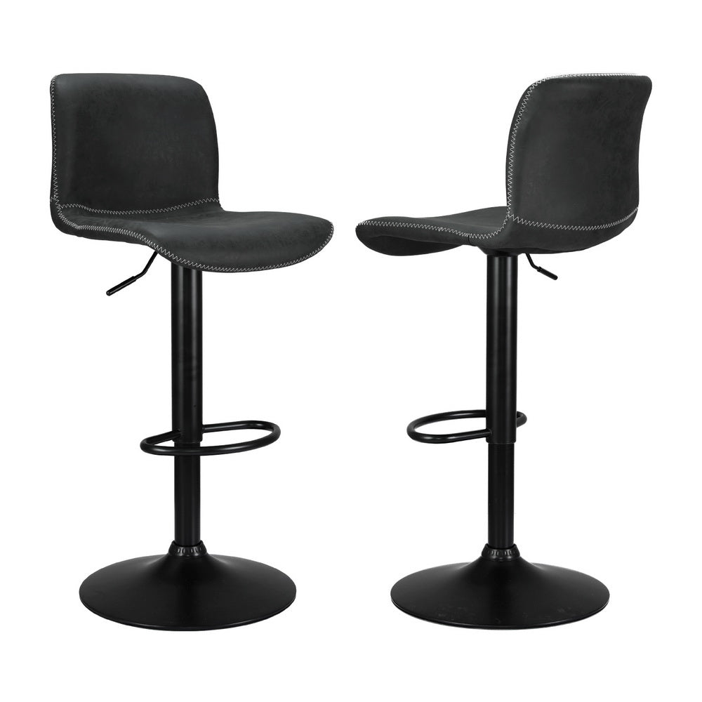 Artiss 4x Bar Stools Kitchen Swivel Gas Lift Chairs Black-Furniture &gt; Bar Stools &amp; Chairs &gt; Table &amp; Bar Stools-PEROZ Accessories