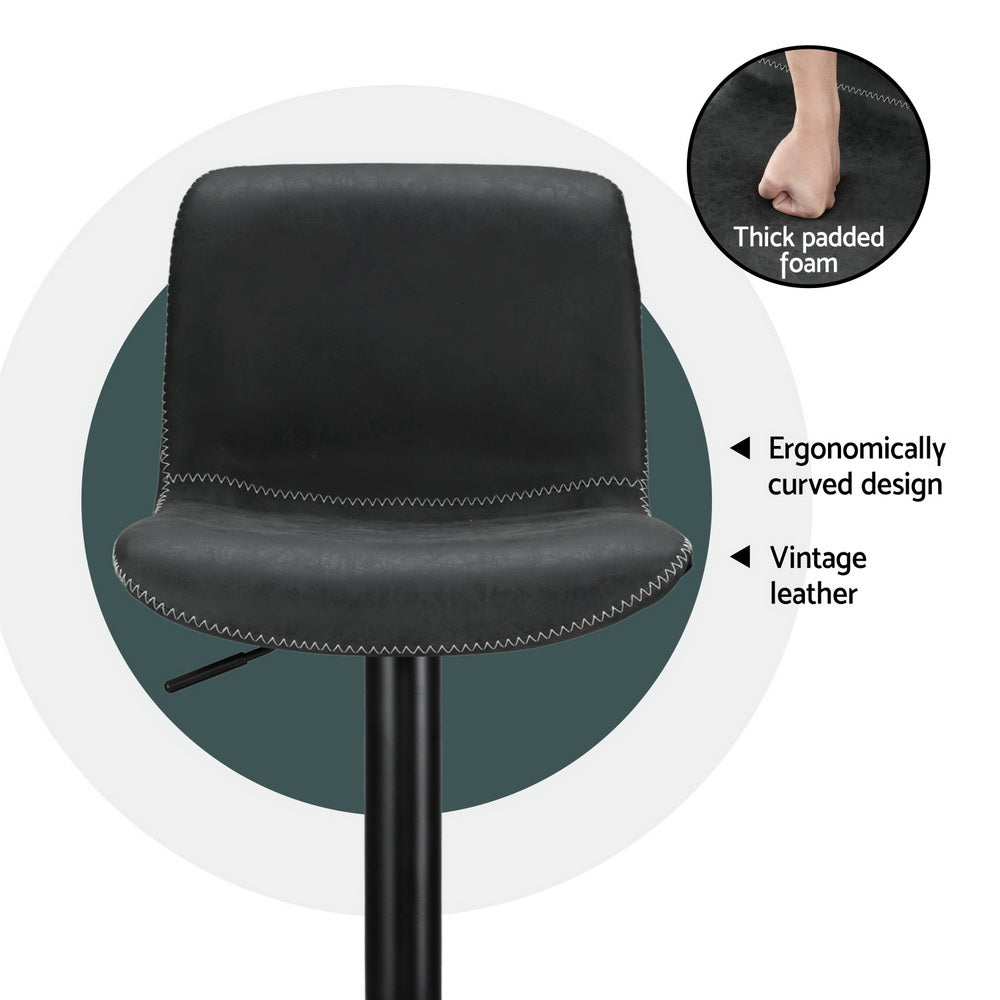 Artiss 4x Bar Stools Kitchen Swivel Gas Lift Chairs Black-Furniture &gt; Bar Stools &amp; Chairs &gt; Table &amp; Bar Stools-PEROZ Accessories