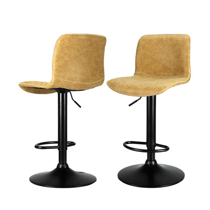 Artiss 2x Bar Stools Kitchen Swivel Bar Stool Gas Lift Chairs Barstools Brown-Furniture &gt; Bar Stools &amp; Chairs-PEROZ Accessories