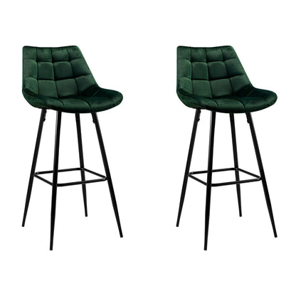 Artiss 2x Bar Stools Velvet Chairs Green-Furniture &gt; Bar Stools &amp; Chairs-PEROZ Accessories