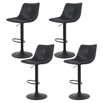 Artiss 4x Bar Stools Vintage Leather Swivel Gas Lift Black-Furniture &gt; Bar Stools &amp; Chairs &gt; Table &amp; Bar Stools-PEROZ Accessories