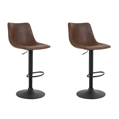 Artiss 2x Bar Stools Vintage Leather Swivel Gas Lift Brown-Furniture &gt; Bar Stools &amp; Chairs-PEROZ Accessories