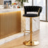 Artiss Bar Stool X1 Gas Lift Adjustable Velvet Woven Backrest Vivien Black-Furniture > Bar Stools & Chairs > Table & Bar Stools-PEROZ Accessories