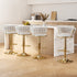 Artiss 4x Bar Stools Gas Lift Velvet Woven Backrest Ivory-Furniture > Bar Stools & Chairs > Table & Bar Stools-PEROZ Accessories