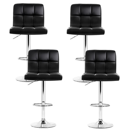 Artiss 4x Bar Stools Leather Gas Lift Black-Bar Stools-PEROZ Accessories