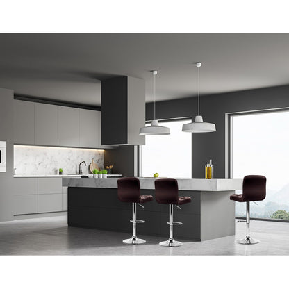Artiss 4x Bar Stools Leather Gas Lift Brown-Bar Stools-PEROZ Accessories