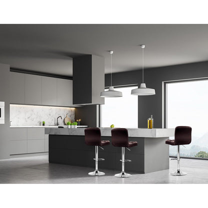 Artiss 4x Bar Stools Leather Gas Lift Brown-Bar Stools-PEROZ Accessories