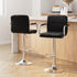 Artiss 2x Bar Stools Leather Gas Lift w/Armrest Black-Bar Stools-PEROZ Accessories