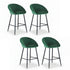 Artiss 4x Bar Stools Kitchen Dining Chair Counter Stool Tub Velvet Metal Green-Furniture > Bar Stools & Chairs > Table & Bar Stools-PEROZ Accessories