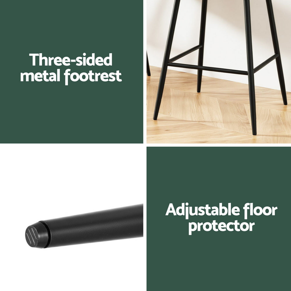 Artiss 4x Bar Stools Kitchen Dining Chair Counter Stool Tub Velvet Metal Green-Furniture &gt; Bar Stools &amp; Chairs &gt; Table &amp; Bar Stools-PEROZ Accessories