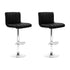 Artiss 2x Bar Stools Gas Lift Leather Chairs Black-Furniture > Bar Stools & Chairs-PEROZ Accessories