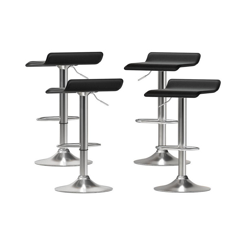 Artiss 4x Bar Stools Faux Leather Chair Black-Furniture &gt; Bar Stools &amp; Chairs-PEROZ Accessories