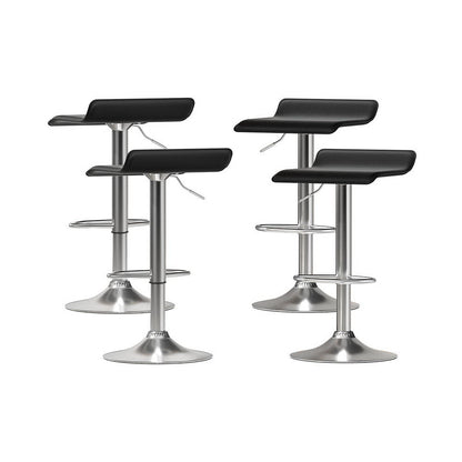 Artiss 4x Bar Stools Faux Leather Chair Black-Furniture &gt; Bar Stools &amp; Chairs-PEROZ Accessories