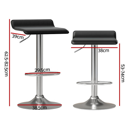 Artiss 4x Bar Stools Faux Leather Chair Black-Furniture &gt; Bar Stools &amp; Chairs-PEROZ Accessories