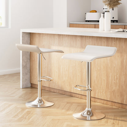 Artiss 2x Bar Stools Faux Leather Chair White-Furniture &gt; Bar Stools &amp; Chairs-PEROZ Accessories