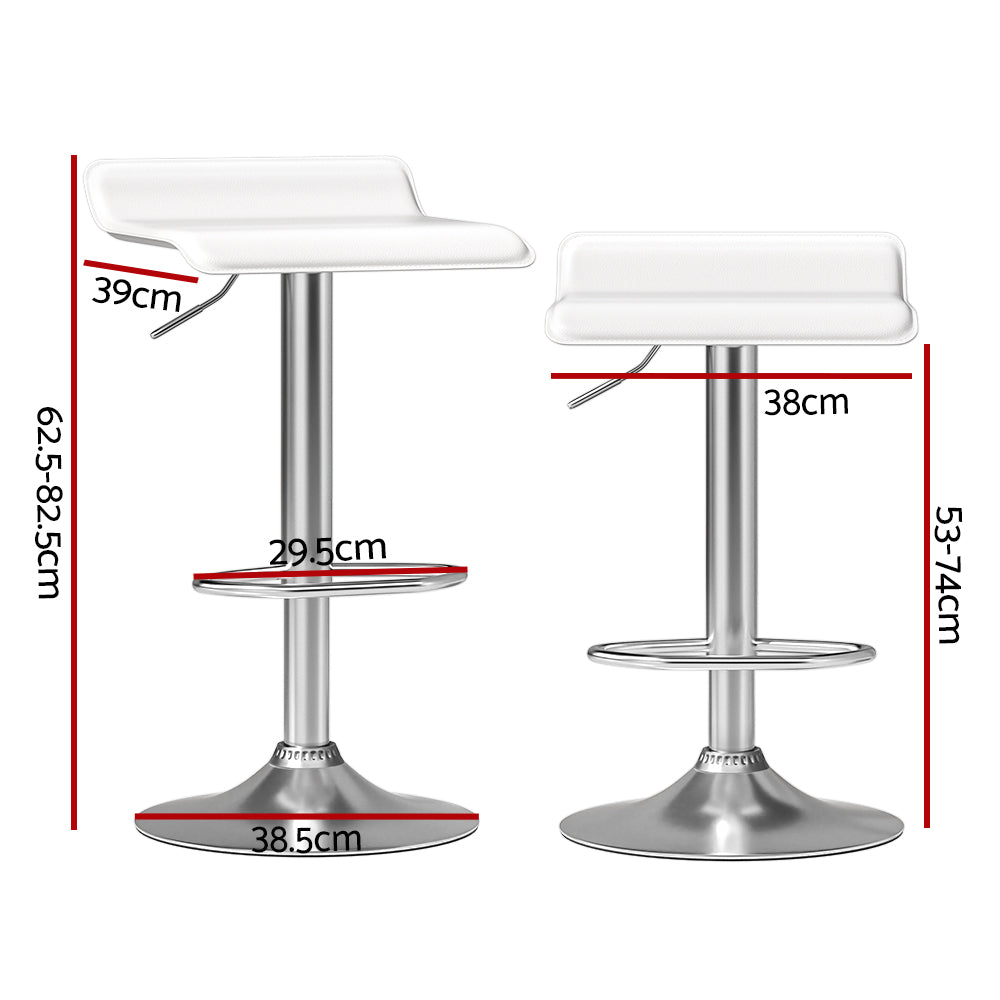Artiss 2x Bar Stools Faux Leather Chair White-Furniture &gt; Bar Stools &amp; Chairs-PEROZ Accessories