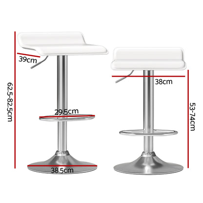 Artiss 2x Bar Stools Faux Leather Chair White-Furniture &gt; Bar Stools &amp; Chairs-PEROZ Accessories