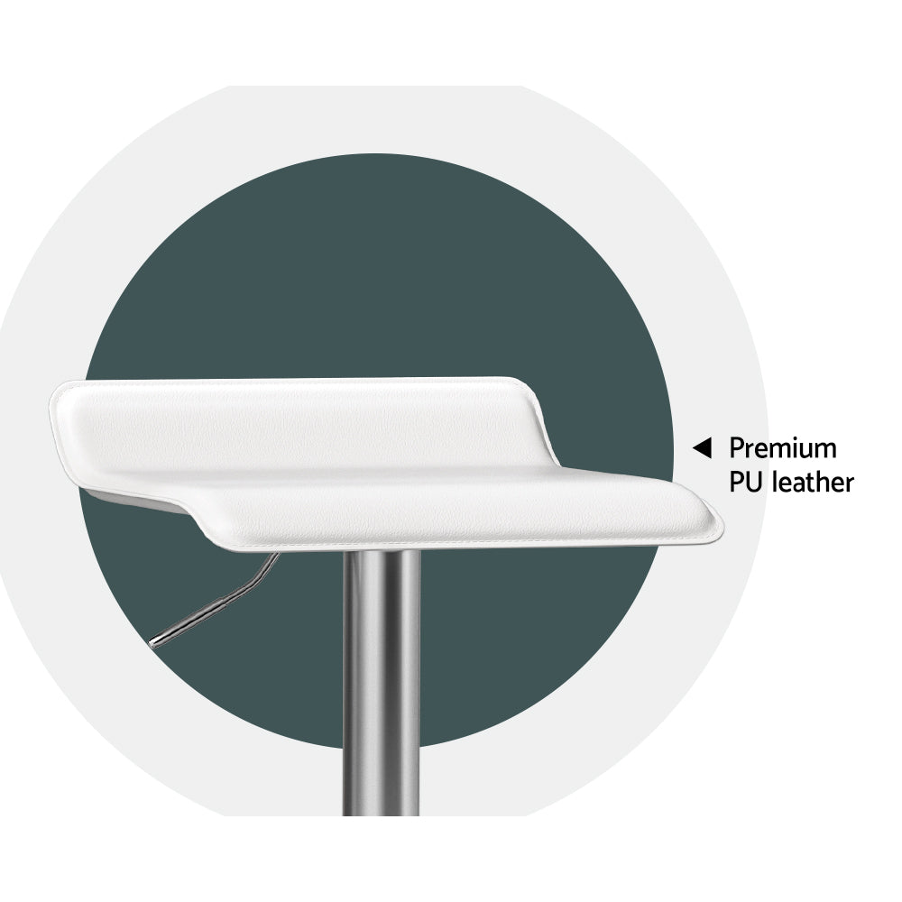 Artiss 2x Bar Stools Faux Leather Chair White-Furniture &gt; Bar Stools &amp; Chairs-PEROZ Accessories
