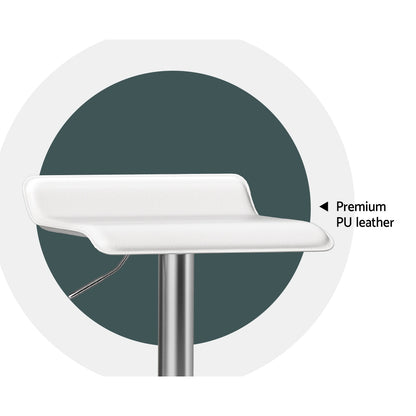 Artiss 2x Bar Stools Faux Leather Chair White-Furniture &gt; Bar Stools &amp; Chairs-PEROZ Accessories
