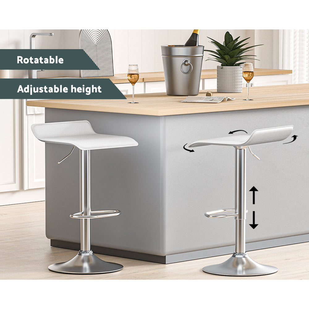 Artiss 2x Bar Stools Faux Leather Chair White-Furniture &gt; Bar Stools &amp; Chairs-PEROZ Accessories